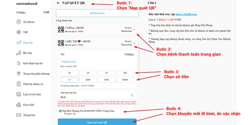 Hướng dẫn quét mã QR gửi tiền
